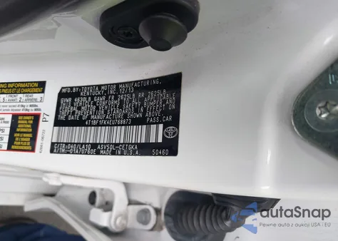 2014 Toyota Camry Xle z USA, uszkodzony, nr VIN 4T1BF1FK4EU768873